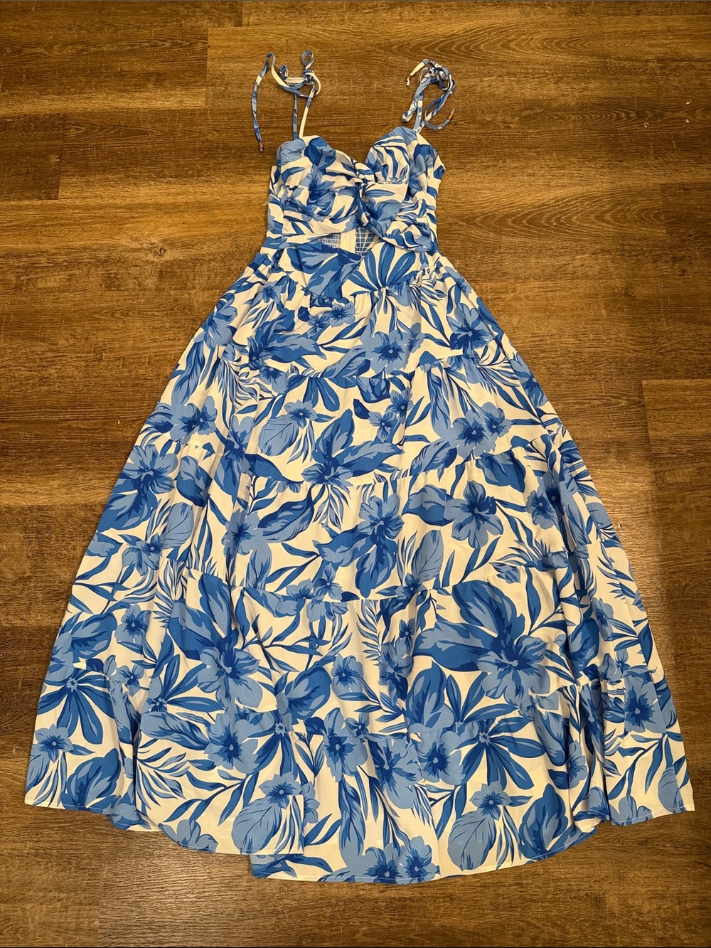 Petal & Pup Blue and White Floral Maxi Dress